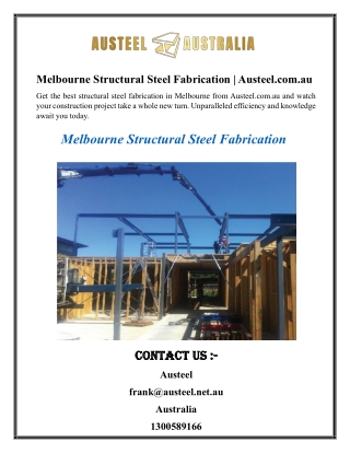 Melbourne Structural Steel Fabrication Austeel.com.au