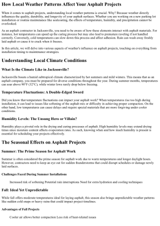 how local weather patterns affect your asphalt