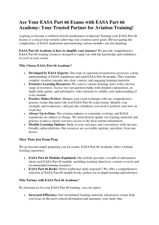 ace your easa part 66 exams with easa part