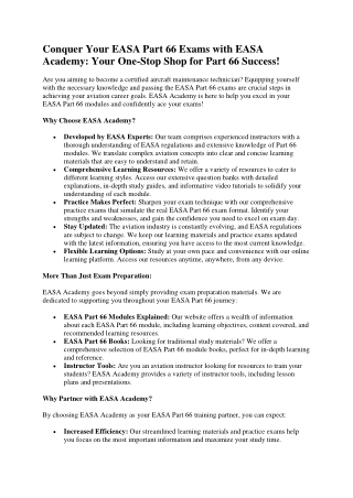 conquer your easa part 66 exams with easa academy