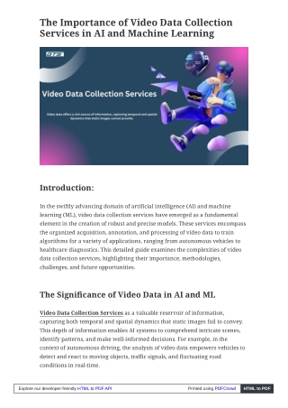 the importance of video data collection services