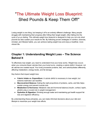 The Ultimate Weight Loss Blueprint_ Shed Pounds & Keep Them Off