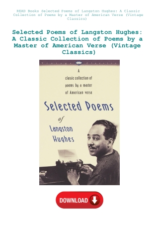 READ Books Selected Poems of Langston Hughes A Classic Collection of Poems by a Master of American V