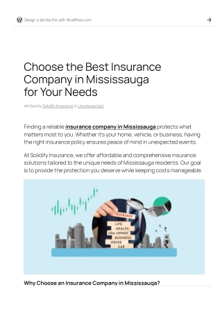 Choose the Best Insurance Company in Mississauga for Your Needs