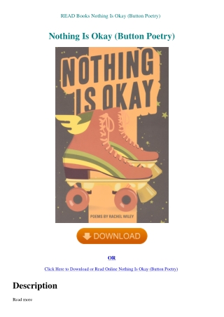 READ Books Nothing Is Okay (Button Poetry)