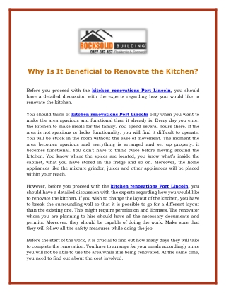 Why Is It Beneficial to Renovate the Kitchen