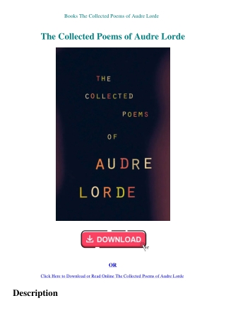 Books  The Collected Poems of Audre Lorde