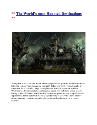 the world s most haunted destinations