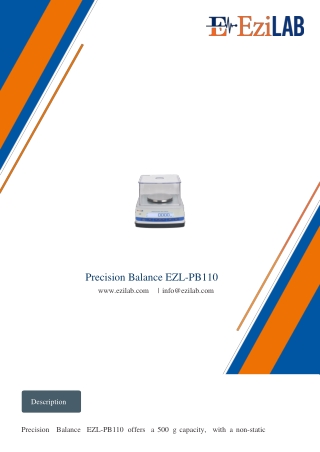 precision balance ezl pb110 www ezilab com