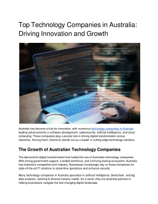 Top Technology Companies in Australia_ Driving Innovation and Growth