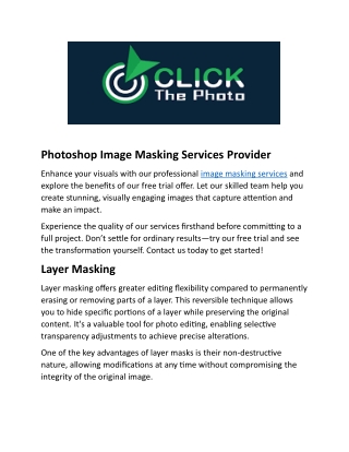 Image Masking service Provider | layer masking | channel masking