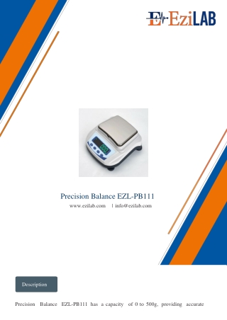 precision balance ezl pb111 www ezilab com