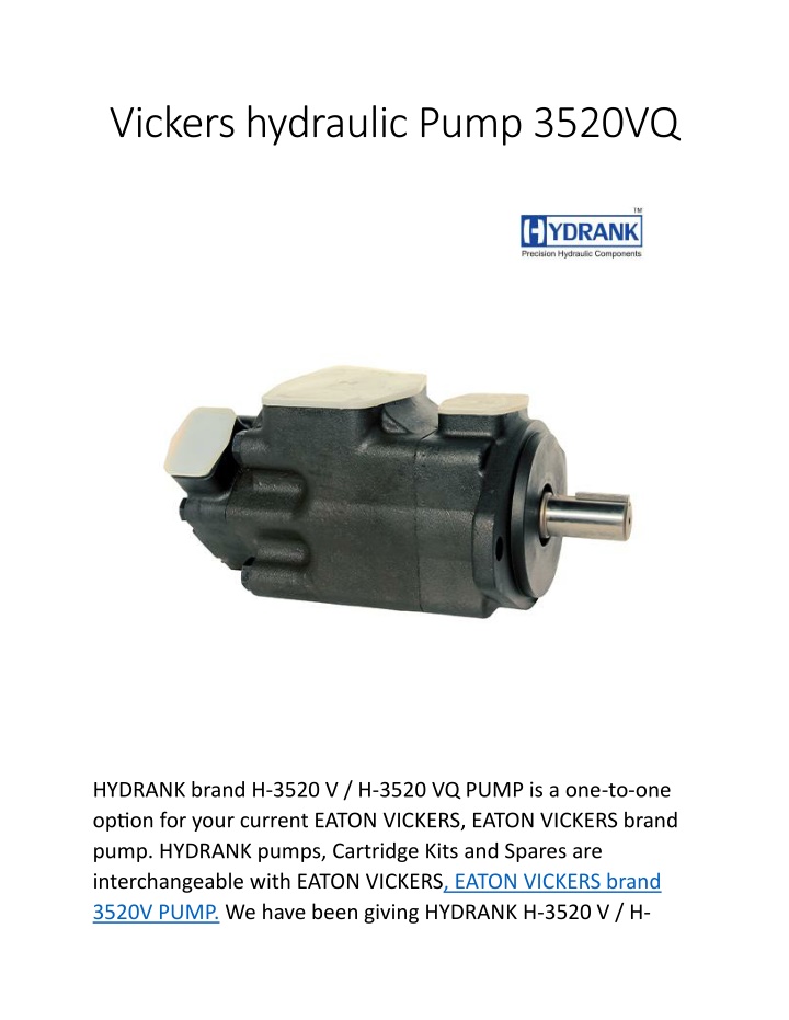 vickers hydraulic pump 3520vq