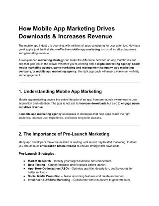 how mobile app marketing drives downloads