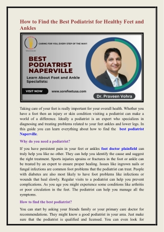 best podiatrist Naperville