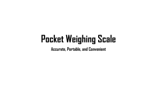 Pocket Weighing Scale – Accurate, Portable, and Convenient