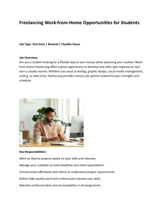 freelancing work from home opportunities