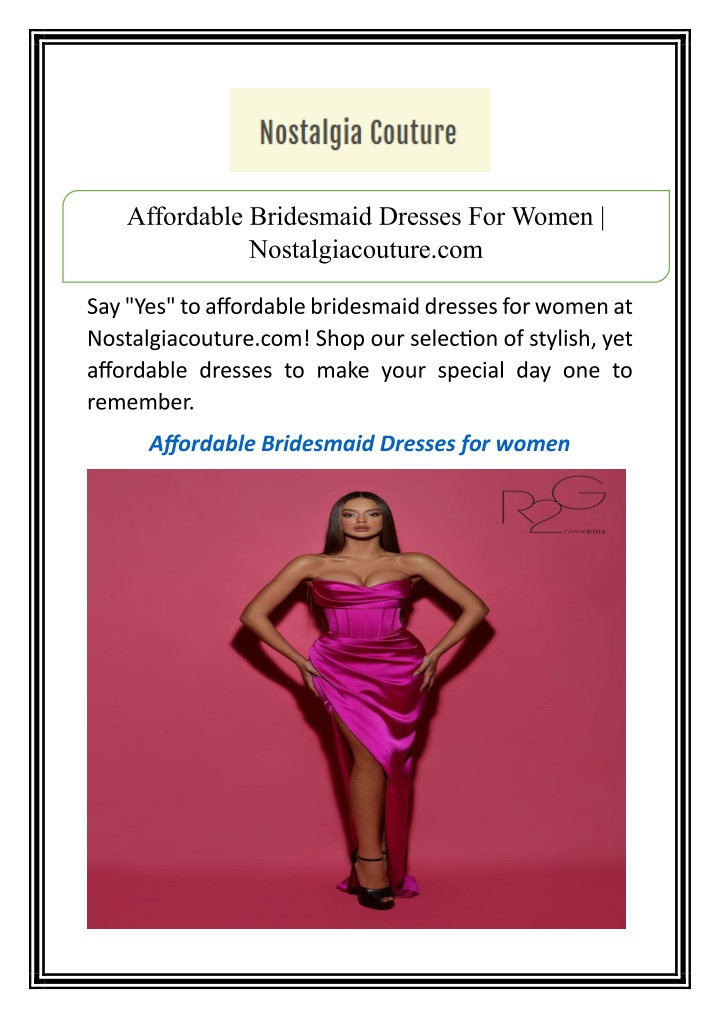 affordable bridesmaid dresses for women