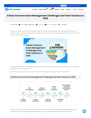 8 Most Common Event Management Challenges and Their Solutions in 2025