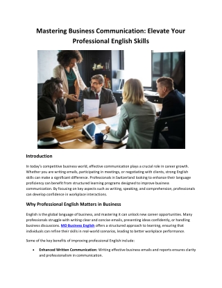 Mastering Business Communication: Elevate Your Professional English Skills