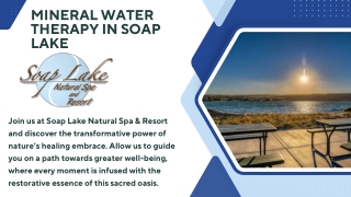 Mineral Water Therapy in Soap Lake