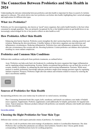 the connection between probiotics and skin health