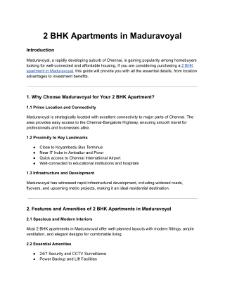 Apartments in Maduravoyal - Traventure Home