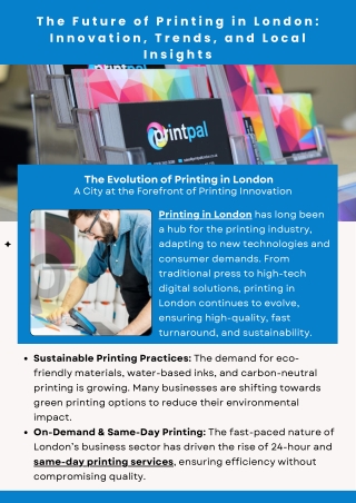 The Future of Printing in London Innovation, Trends, and Local Insights