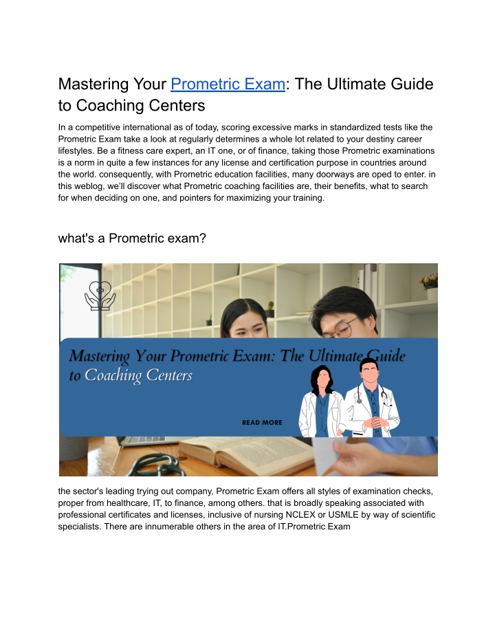 PPT - Mastering Your Prometric Exam_ The Ultimate Guide to Coaching