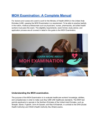 Mastering the MOH Examination: Your Ultimate Path to Medical License