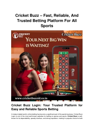 cricket buzz fast reliable and trusted betting