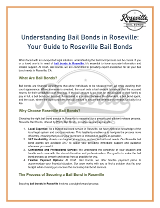understanding bail bonds in roseville your guide