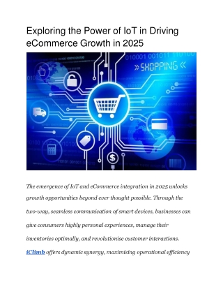 Exploring the Power of IoT in Driving eCommerce Growth in 2025