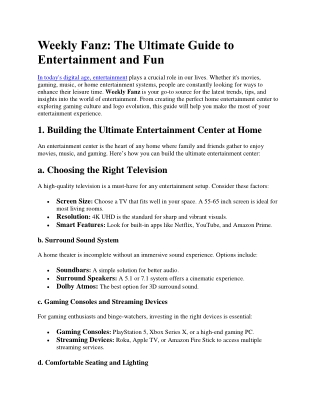 weekly fanz the ultimate guide to entertainment