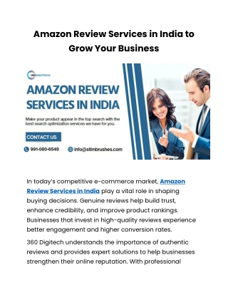 Amazon Review Services in India to Grow Your Business