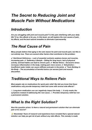 The Secret to Reducing Joint and Muscle Pain Without Medications