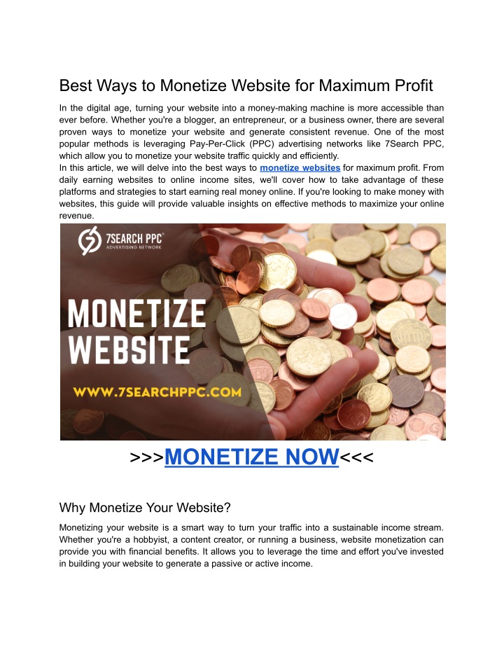 best ways to monetize website for maximum profit