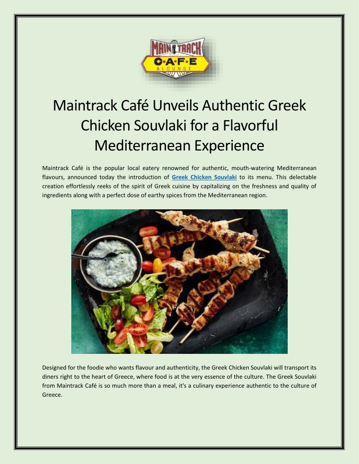 maintrack caf unveils authentic greek chicken