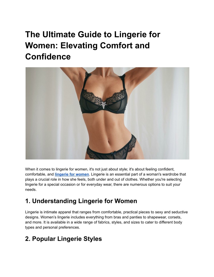 the ultimate guide to lingerie for women