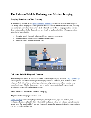The Future of Mobile Radiology and Medical Imaging