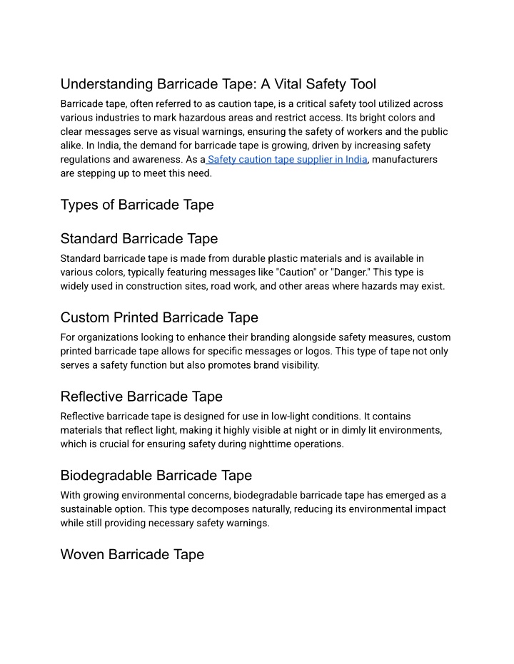 understanding barricade tape a vital safety tool