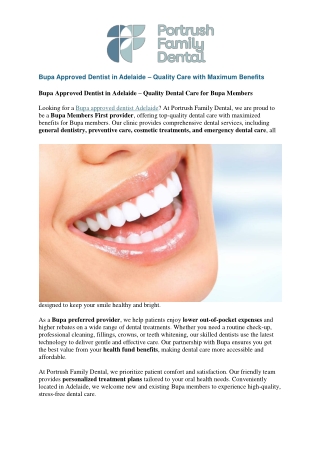 Bupa Approved Dentist in Adelaide – Quality Care with Maximum Benefits