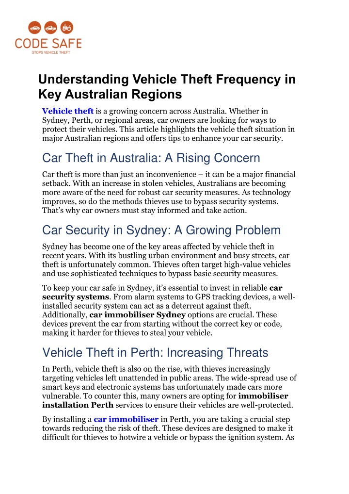 understanding vehicle theft frequency