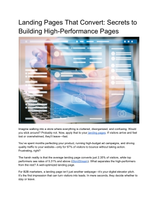 landing pages that convert secrets to building