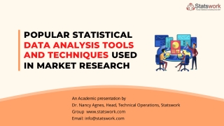 SW-Popular statistical data analysis tools and techniques used in market research