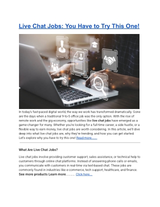 Live Chat Jobs: You Have to Try This One!