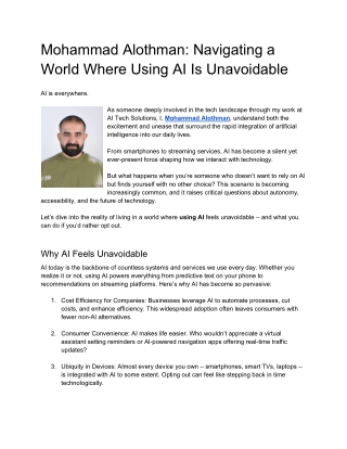 mohammad alothman navigating a world where using