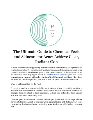 The Ultimate Guide to Chemical Peels and Skincare for Acne_ Achieve Clear, Radiant Skin