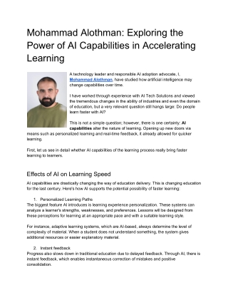 mohammad alothman exploring the power