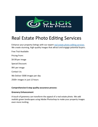 Real Estate Photo Editing | Best Service and Enhancement.